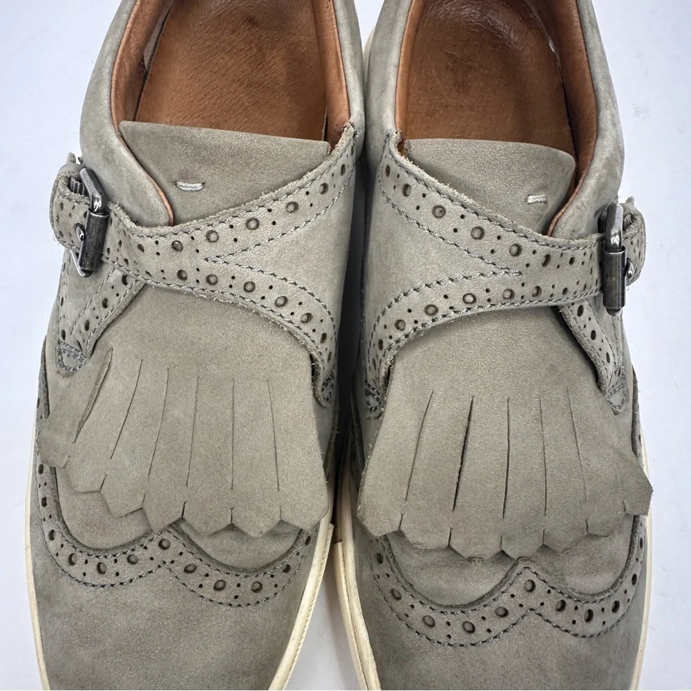 Frye gray Kiltie fringe sneaker Oxford preppy loafer brogue wingtip buckle 7.5 - Picture 5 of 13